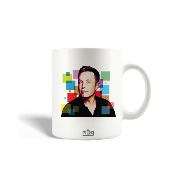 Keramikkmugg - Tesla - Elon Musk - 30cl - Tallriksdiskmaskin - Vit