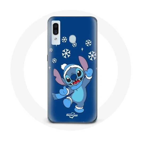 Fodral för Samsung Galaxy A30 Stitch snö jul blå