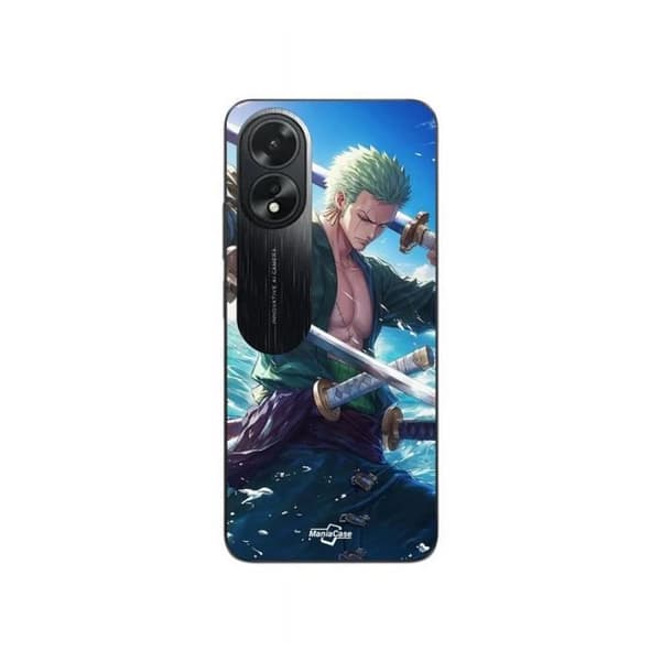 Coque - MANIACASE - Oppo A38 - One Piece Roronoa Zoro - Blød - Sort