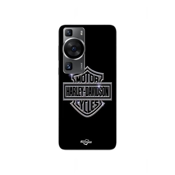 Coque Huawei P60 Harley Davidson-logotyp motorcyklar grå fram svart Maniacase