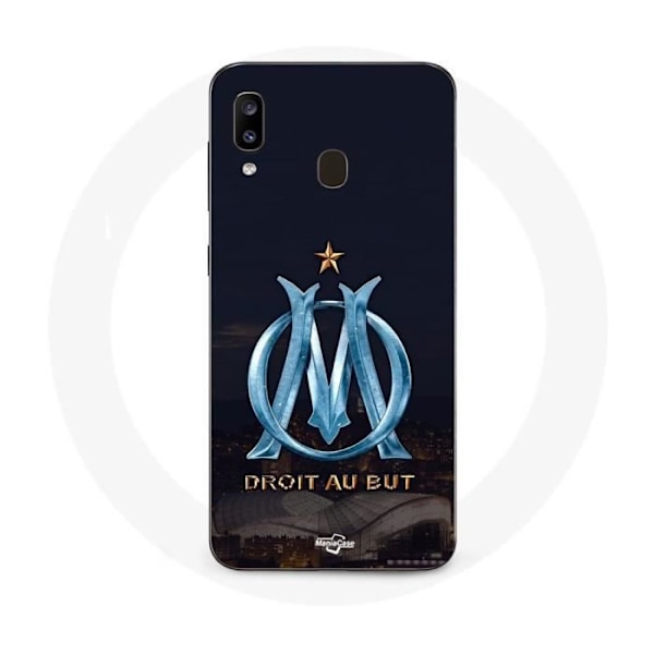 Coque - Maniacase - Samsung Galaxy A20e - OM-logotyp blå och guld - Mjuk - Silikonskydd svart