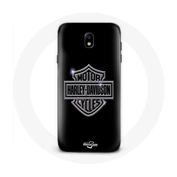 Cover til Samsung Galaxy S4 - Harley Davidson - Hård - Sort - Logo mønster - Optimal beskyttelse