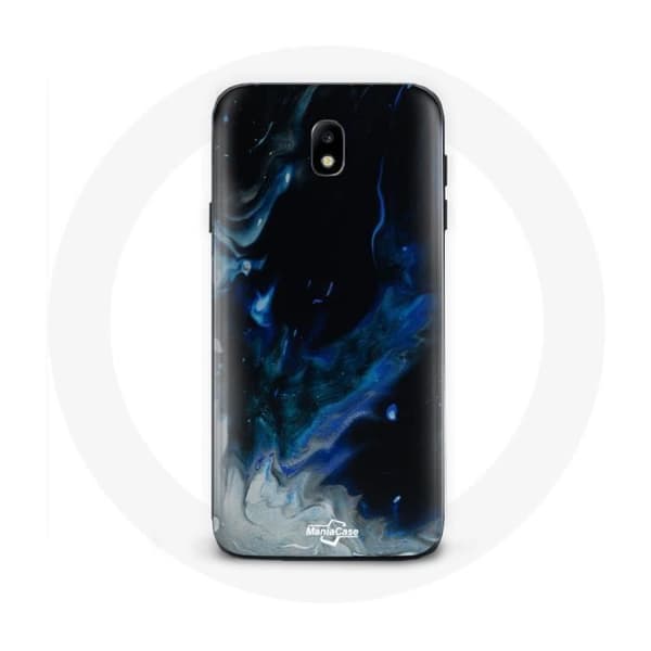 Cover til Samsung Galaxy J7 2017 Multifarvede røgskyer i blå, grå og sort på sort baggrund