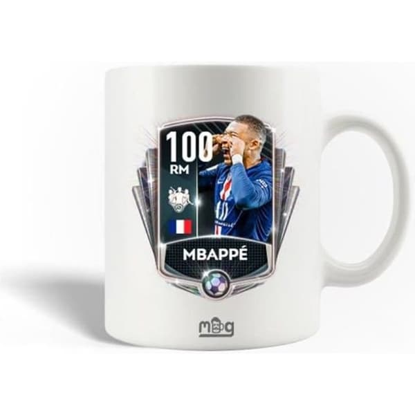 Mugg - Paris Saint Germain - Kylian Mbappé - Keramik - 30 cl - Diska maskinskompatibel