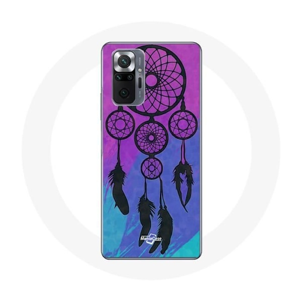 Coque för Xiaomi Redmi Note 10 Pro Drömfångare Svart Bakgrund Blå och Lila