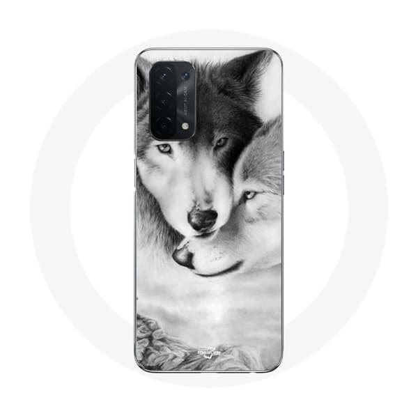 Cover til Oppo A54 5G Ulv Duo dyr