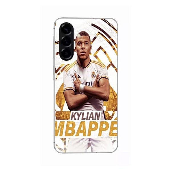 Coque för Samsung Galaxy A56 Kylian Mbappe Real Madrid bakgrundsbild firande Maniacase Svart