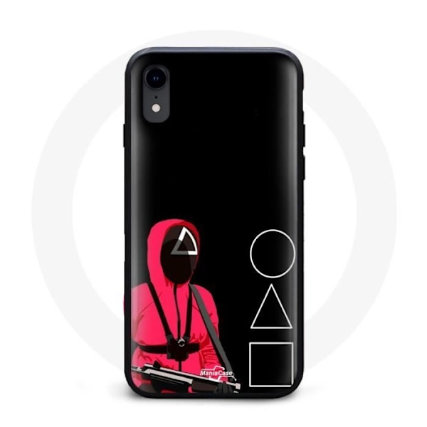 Coque - Face Square - Iphone XR - Blød - Sort - Squid Game Mønster