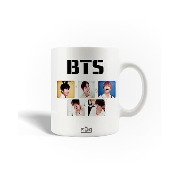 Keramikmugg - BTS - Bangtan Sonyeondan-logotyp - 30cl - Diskmaskinskompatibel - Vit