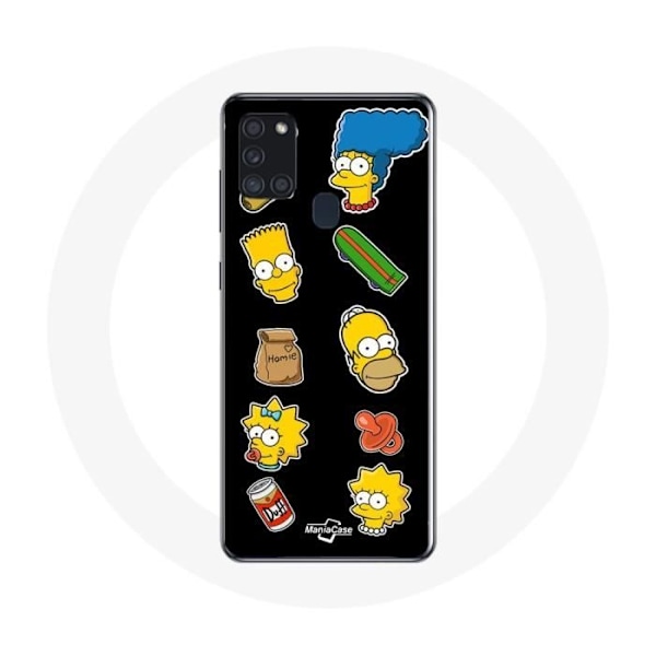 Coque Samsung Galaxy A21S Les Simpson klistermärken svart bakgrund