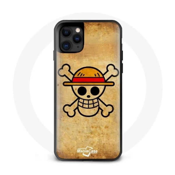 Telefoncover - Maniacase - Iphone 13 Mini - Blød - Sort - Luffy logo Anime