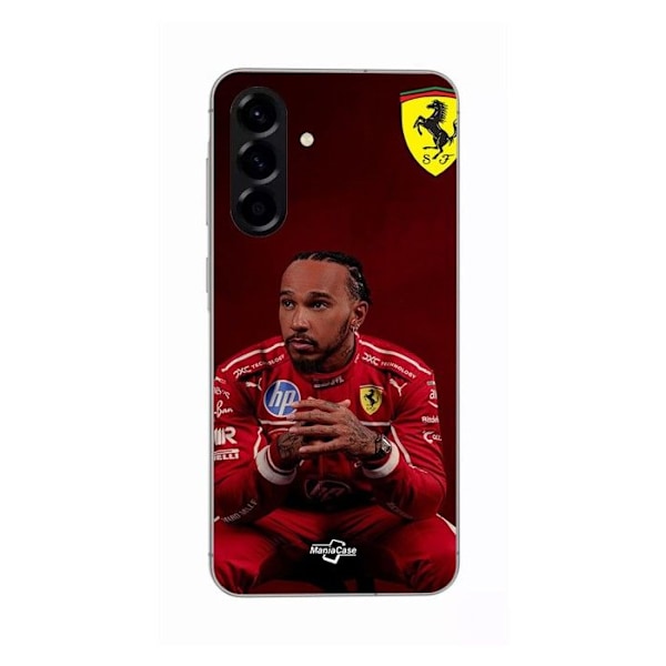 Coque för Samsung Galaxy A56 Hamilton Scuderia Ferrari officiell bakgrundsbild Maniacase Svart