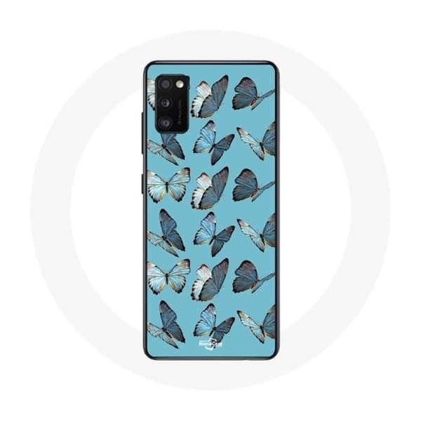 Cover til Oppo A16 Sommerfugle Blå Baggrund