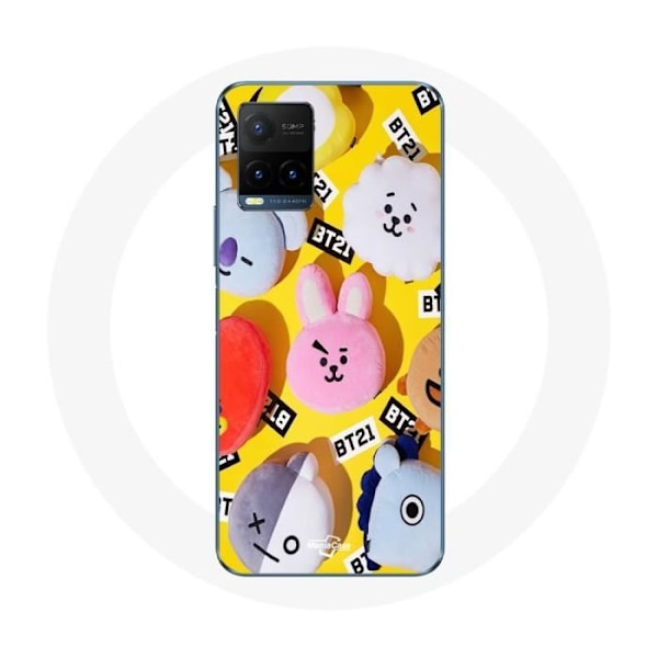 Coque för Vivo Y21s 2021 / Y21 2021 BTS Bangtan Sonyeondan BT21 Tata Chimmy Cooky Rj Shooky Koya Mang Och Van