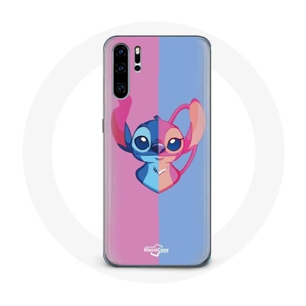 Coque för Huawei P30 Pro Stitch och Angel blå rosa