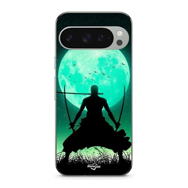 Coque - MANIACASE - Google Pixel 9 Pro - Svart Silikon - Roronoa Zoro - Mjuk Svart