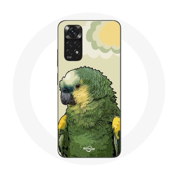 Coque - Amazone - Xiaomi Redmi Note 11 4G - Blød - Grøn - Papegøjer Grön
