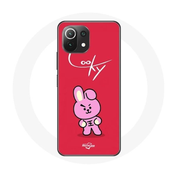 Coque för Xiaomi Mi 11 Lite BTS Bangtan Boys BT21 Cooky Röd Bakgrund