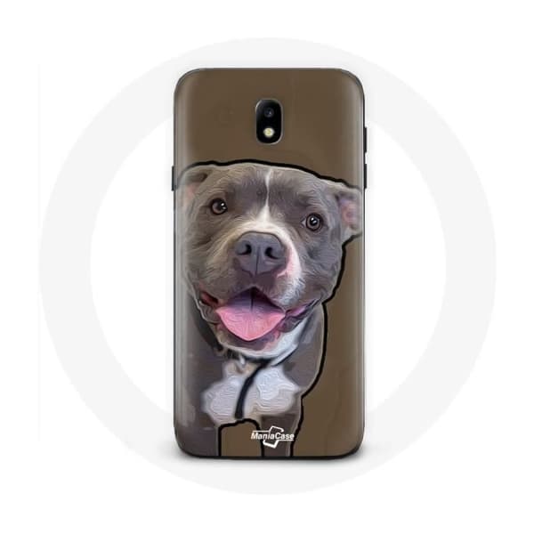 Cover til Samsung Galaxy S4 Hvid grå Pitbull hund