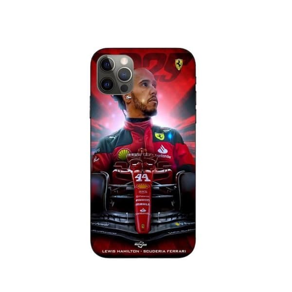 Coque - Maniacase - Iphone 12 Pro Max - Lewis Hamilton - Ferrari - Blød Rød