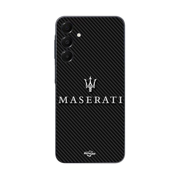 Coque för Samsung Galaxy A15 MASERTATI VIT KOLLEGERAD KARBON Maniacase SVART