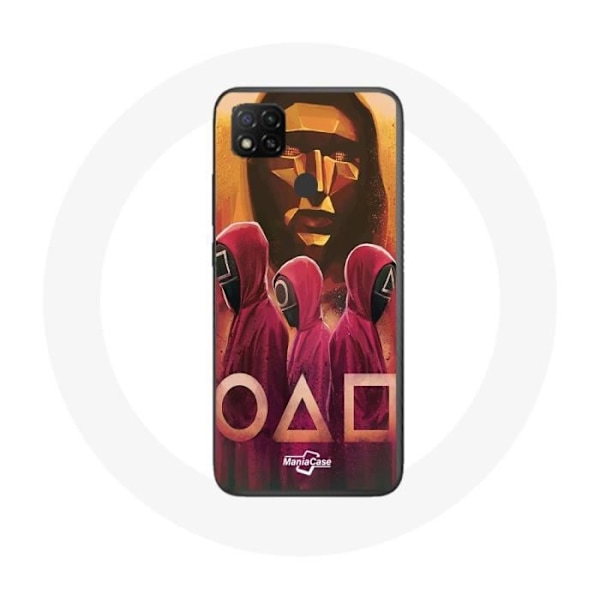 Coque Xiaomi Redmi 9C Squid Game Masker Triangel, Fyrkant och Cirkel Mönster