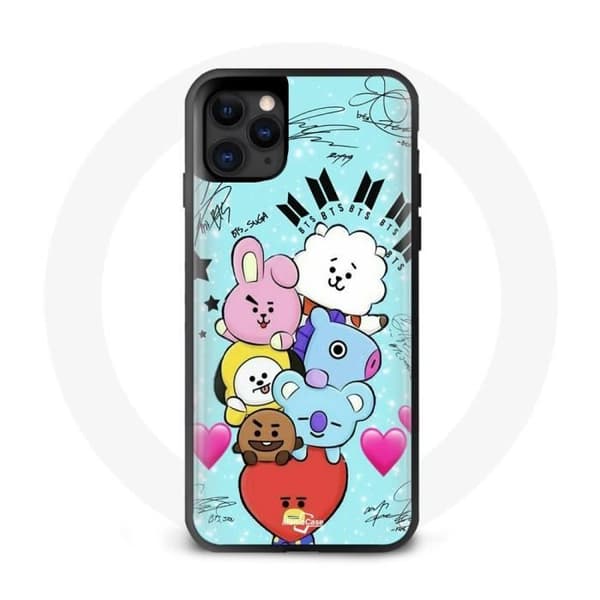 Cover til iPhone 13 Pro - BTS - BT21 - Sort Silikone - Fleksibel - Beskyttelse Svart