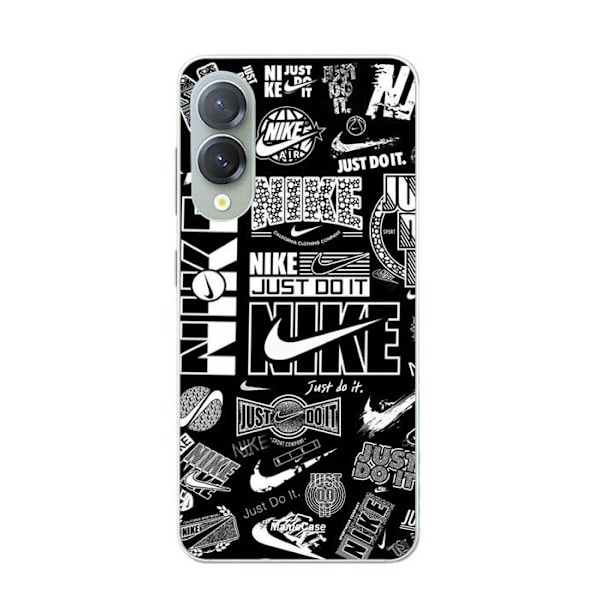 Coque för Samsung Galaxy S25 Edge Nike air-logotyp Ladda ner Nike Graffiti Svart och vit Maniacase Svart