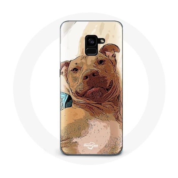 Coque för Samsung Galaxy A8 Plus American Pit Bull Terrier Brun