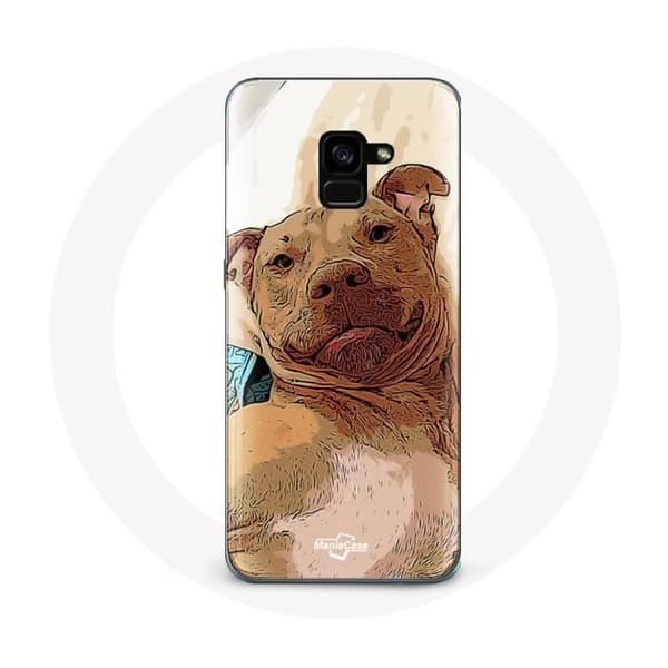 Cover til Samsung Galaxy A8 Plus American Pit Bull Terrier Brun