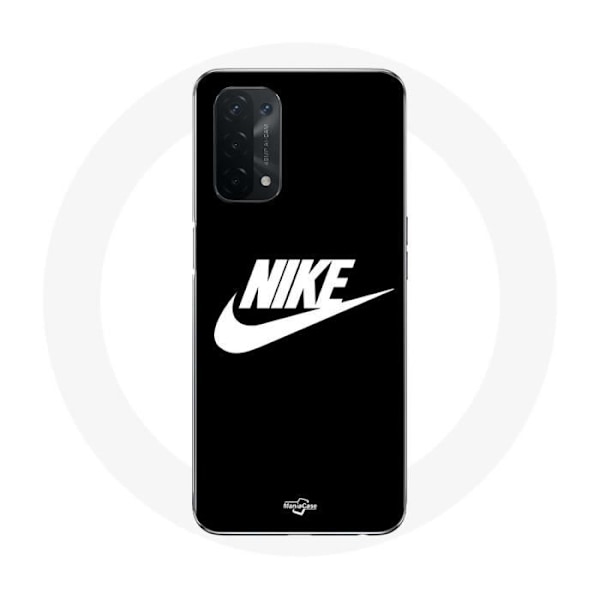 Coque för Oppo A74 Nike-logotyp vit på svart bakgrund