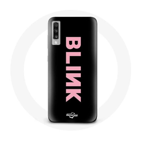 Coque för Samsung Galaxy A50 Blink Fandom Blackpink Logo Rosa Bakgrund Svart
