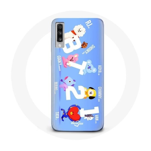 Coque för Samsung Galaxy A50 BTS Bangtan Sonyeondan BT21 Van Tata Chimmy Cooky Rj Koya Shooky Och Mang
