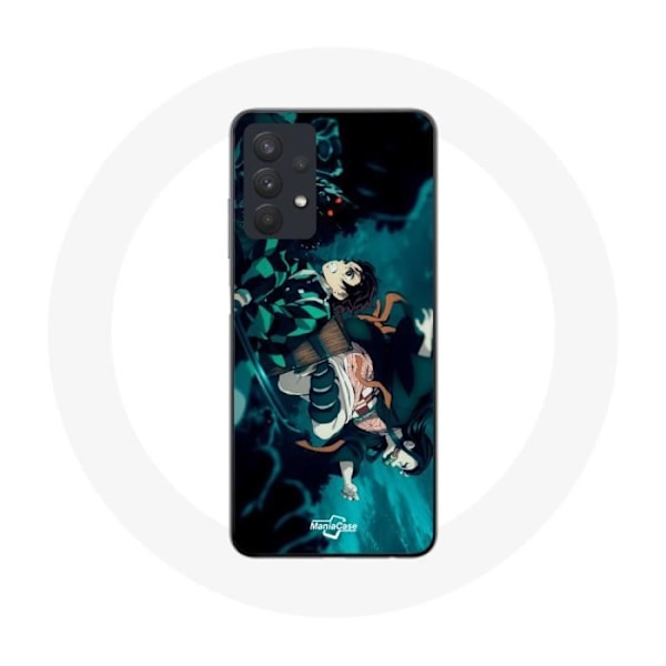 Coque - Maniacase - Samsung Galaxy A32 5G - Tanjiro och Nezuko - Mjuk - Svart