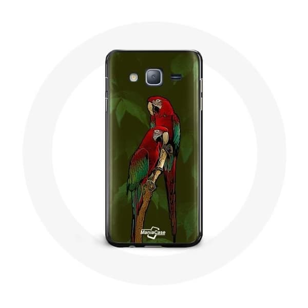 Skydd för Samsung Galaxy J5 Pionus Röd Papegoja