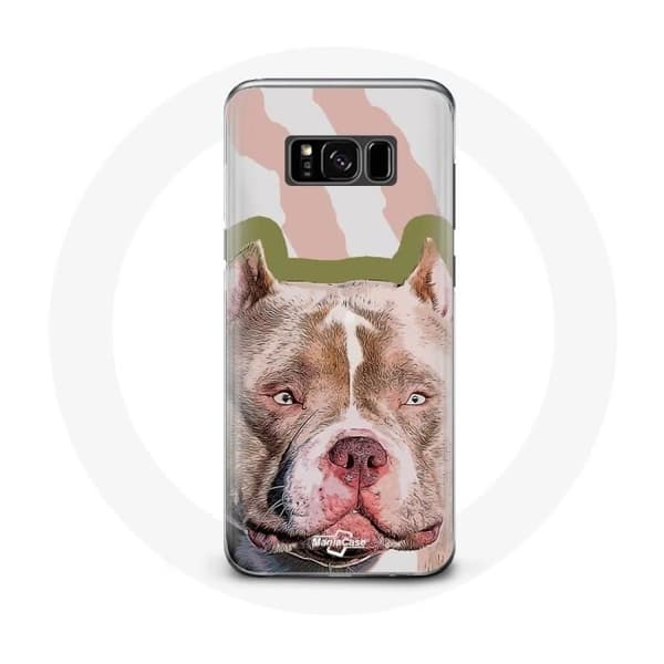 Coque - Samsung - Galaxy S8 - Brun - Chien de Pitbull - Rigide kastanj