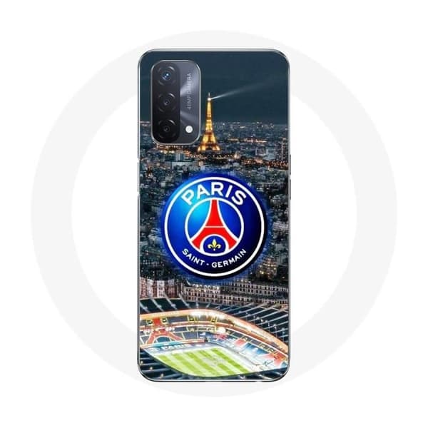 Coque - PSG - Oppo A93 5G - Blød - Logo - Nat, Eiffeltårnet