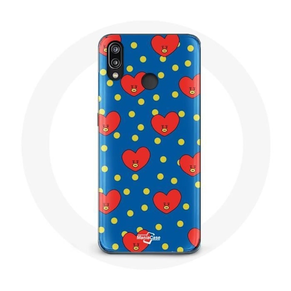 Coque för Huawei P20 Lite BTS Bangtan Killar BT21 TATA med V Blå Bakgrund