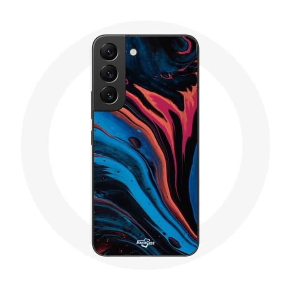 Cover til Samsung Galaxy S21 FE Abstrakt tekstur blå sort rød