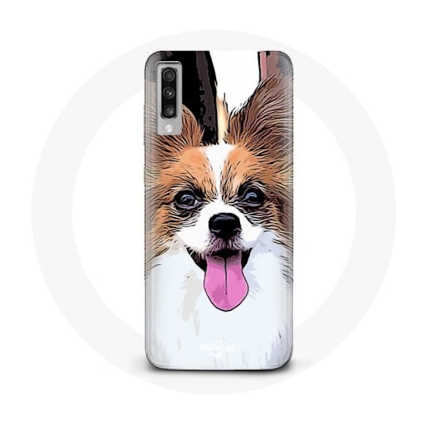Skydd för Samsung Galaxy A50 Kontinental dvärghund hundvalp vit och brun