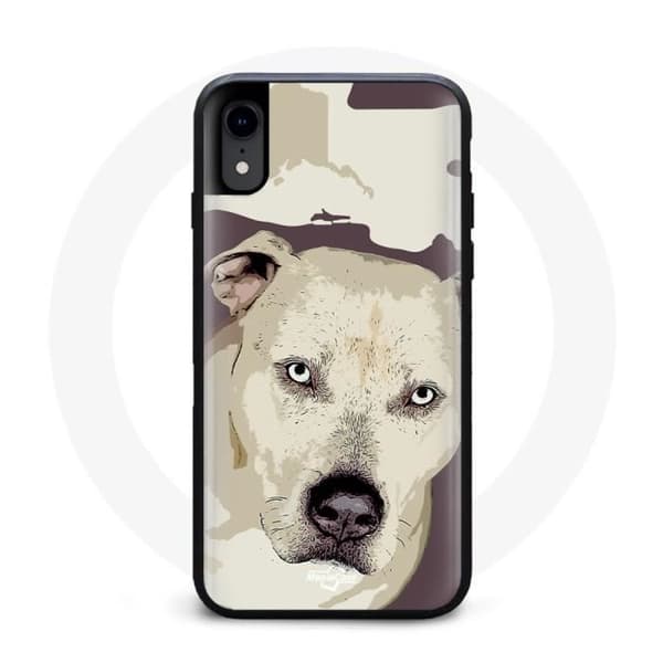 Coque Iphone XS Vit Pitbull Hund
