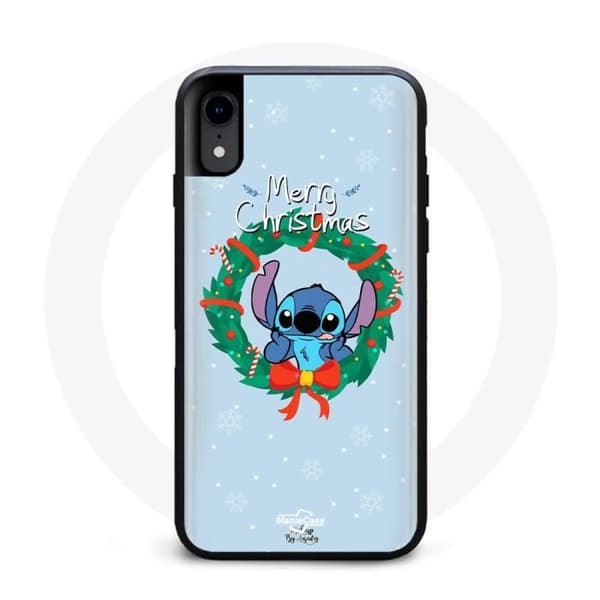 Mobilskal för Iphone X Stitch snö glad jul blå