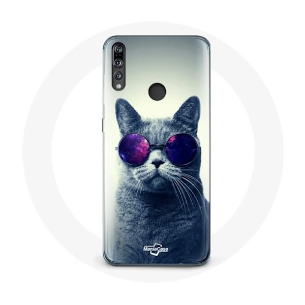Coque för Huawei P30 Lite Katt Lila Glas Stil