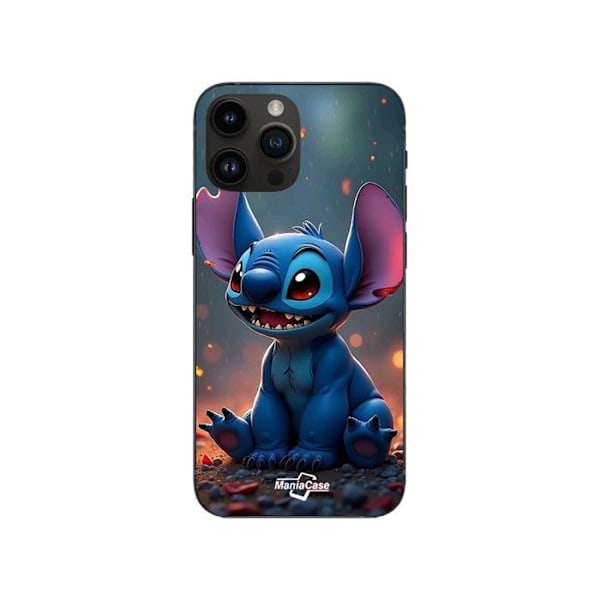 Mobilskal - Maniacase - Iphone 12 Pro - Mjuk - Silikon - Söt 3D Stitch Svart