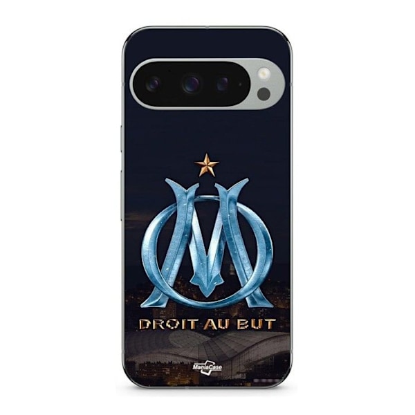 Skydd - MANIACASE - Google Pixel 9 Pro - OM-logotyp i blått och guld - Mjuk - Silikon Svart