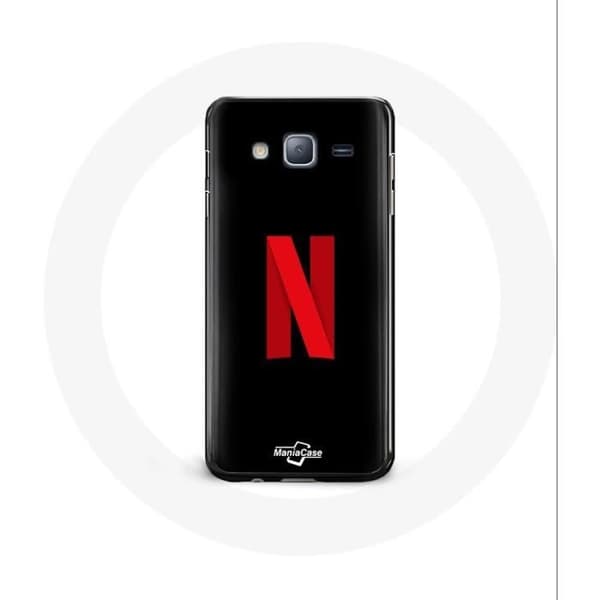Cover til Samsung Galaxy J7 2016 Netflix Logo rød baggrund sort