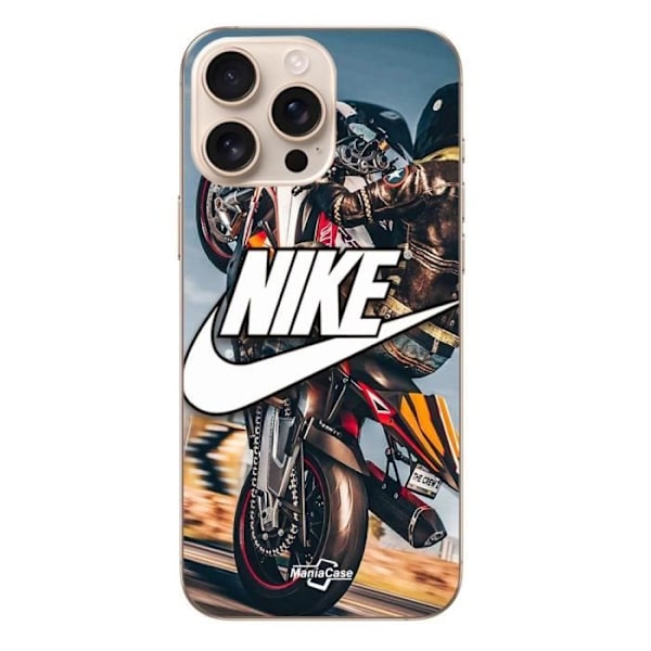 Coque Iphone 16 Pro - Maniacase - Nike-logga - Mjuk - Vit - Moto-mönster Vit
