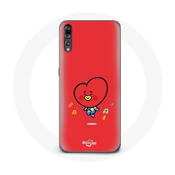 Mobilskal för Huawei P20 Pro BTS Bangtan Stjärnor BT21 TATA V Röd Bakgrund