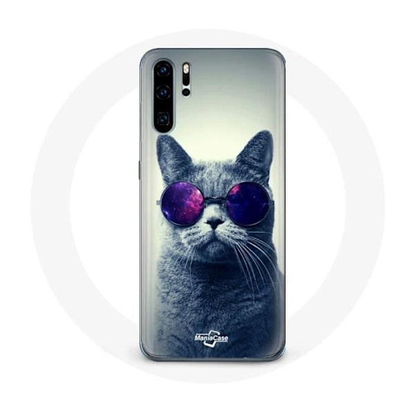 Coque för Huawei P30 Pro Katt Lila Glasstil