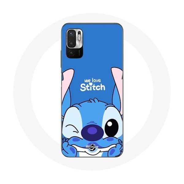 Coque för Xiaomi Redmi Note 10T 5G Söt Stitch blå bakgrund